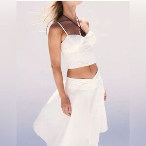 Free People Navy and White Striped Top